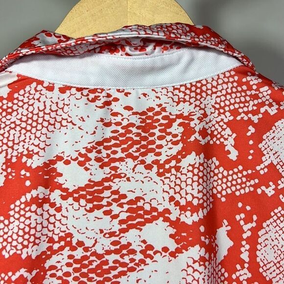 NVO Sport Women’s Short Sleeve Golf/Athletic Polo Shirt Orange/White Size Small - Picture 7 of 9